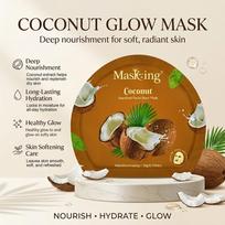 MasKing Superfood Coconut Facial Sheet Mask pack | Glowing Skin, Brightening & Nourishing | Deep Hydration | face Mask pack | women | All Skin Typ brown