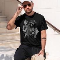 2026 New Model Mens Cotton Tshirt European Size Baldwin Of Jerusalem Leper King Crur Round Neck Short Sve Print Casual M black