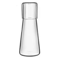 850ml/30 Oz Clear Bedside Water Carafe Set with Drinking Cup for Bedroom Kitchen Water Jug Glass Pitcher for Juice Coffee Tea 850ml white