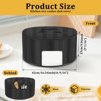 Kitchen Dust Cover Polyester Slow Cooker Cover with Pocket and See Through Window Appliance Dust Cover for 6/7/8L Slow Cooker white