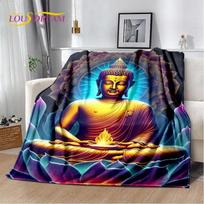 HD Buddha Buddhism Faith Meditating Religio Sakyamuni Bodhisattva Pray Blanket Soft Throw Blanket for Home Bedroom Beds Sofa Kid 100x150cm