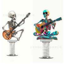 Rock Style Skull Guitar Car Ornaments Spring Swing Creative Decoration 2D Car Personalized Decoration Small Objects 2026 gray