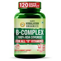Vlado’s Himalayan Organics Vitamin B Complex with 100% RDA B1, B2, B3, B5, B6, B7, B9 & B12 | Hair Growth, Energy & Immunity | Youthful Skin - 120