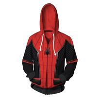 Marvel Spider-Man Into the Spider-Verse Miles 3D Print Zip Up Hoodie Cosplay Costume Jacket for Men 4XL red