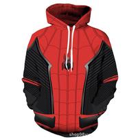 Marvel Spider-Man Into the Spider-Verse Miles 3D Print Zip Up Hoodie Cosplay Costume Jacket for Men 6XL red
