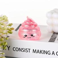 Novelty Squishy Poo Stress Ball Squishies Toys Glitter Funny Stretch Squeeze Fidget Toys For Kids Adults Fool'S Day Prank Gift pink