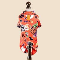 Soft Halloween Dog Jumpsuit Comfortable Dog Anti-hair Loss Clothing  Daily Wear S oranžinė