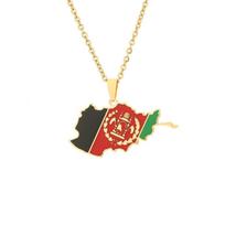 Stainless Steel Afghanistan Map Pendant Fashion Necklace 1PC auksas