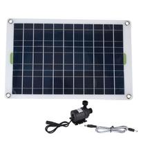 Solar Water Pump Kit Panel 800L/h 12V Low Noise DC Eco Friendly Sturdy Silicone Plastic Solar Pond Pump for Garden white
