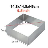 5cm Height 7cm to 25cm 12inches Square mold Shape 304 Stainless Steel Mousse Ring Cake Molds Baking tool  baking accessories 2 pcs