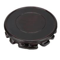 Round Wooden Display Stand Height 2.5 cm Carved Oriental Display Stand Wood Black Home Decoration Stand Home Decoration gray