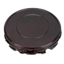 Round Wooden Display Stand Height 2.5 cm Carved Oriental Display Stand Wood Black Home Decoration Stand Home Decoration