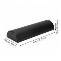 Half-Round Foam Roller High-Density Half Extra-Firm for Stretching 45x15x7.5cm black