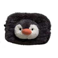 Jellyca pliušinis lokys pieštukinė su lokiu ir pingvinu, minkštas audinys mokyklos reikmenims Penguins black