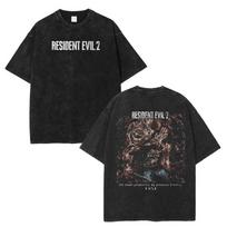 Resident Evil 2 Tshirt 2 Sided Cotton unisex graphic tees game anime XL black