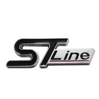 Metaliniai ST-Line automobilių lipdukai automobilio vidurinėms grotelėms, galinėms padangoms ir sparnui, emblemos lipdukas, tinka „Focus“, „Mondeo“, „Edge“ ir „Explorer“ modeliams juoda/sidabras