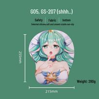 Beautiful Anime 3D Silicone Wrist Rest Mouse Pad - Creative Design, Hot Selling gray