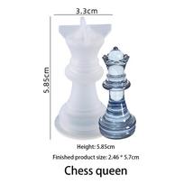 3D Crystal International Chess Pieces Epoxy Resin Mold Chess Pieces Silicone Mould Diy Handmade Crafts Jewelry Home Decoration white