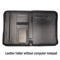 A4 PU Leather Business Folder with Calculator and Zipper Leather folder juoda