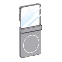 Telefono dėklas Samsung Z Flip 7, magnetinė lanksto apsauga, apsauginis dėklas su įmontuota ekrano plėvele, belaidžio įkrovimo dėklas tamsiai pilka spalva