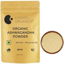 CARMEL ORGANICS Ashwagandha Root Powder, 100 Grams, Jaivik Bharat Certified, Pure Natural | Ashwagandha Podi/Amukkara Kizhangu/Asvagandha Churna 100GM