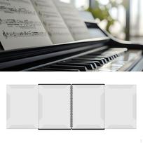 A4 Music Folder, Clear Sheet Binder for Piano, Portable Writable Binder, PP Material 20 sheet beige