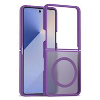 Suitable Z Flip 7 Folding Up Down Magnetic Phone Case Skin-feeling Semi-transparent 6 SAM Z FLIP 7 tamsiai violetine spalva