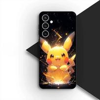 P-Pokémonų Charmander P-Pikachu telefono dėklas, skirtas Samsung Galaxy S25 S24 S23 FE Ultra Plus S7 Edge S25+ S23+ A56 5G, minkštas dėklas Galaxy S23 black
