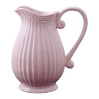 Ceramic Pitcher Vase Gift Centerpiece Decorative Jug Vase Hydroponic Plant Pot with Handle for Desk Christmas Home Fireplace pilka spalva