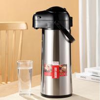 Stainless Steel Press-Type Thermos for Mahjong and Card Rooms gray