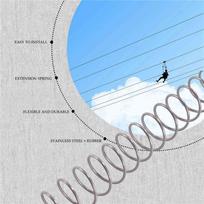 Quality Zipline Spring Brake 165Cm Stainless Steel Zip Line Spring Brake Heavy Duty Zipline Brake Speed Reducer Spring Brake NONE kaip parodyta spalva