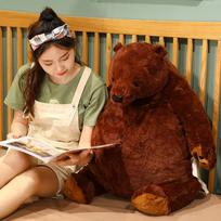 1pc 40-100cm Soft Teddy Bear Plush Toys Dark Brown Bear Super Big Hugging Pillow Stuffed Animal Cushion Children Birthday Gift 40cm beige