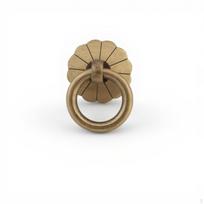 Authentic copper Chinesedesign drawer pull, vintage brass cabinet handle, decorative ring Brass Diameter 5cm