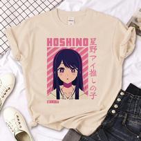 Oshi No Ko T Shirt Unisex Harajuku Top Girl Y2k Comic Unisexga Clothes Fashionable Summer Short Sleeved Female Top Tees 4XL gray