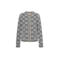 GUCCI Gg vilnos boucle žakardo megztinis 'Pilka/Dramblio kaulo' 713300-XKCNA-1130 L pilka