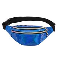 Holographic Fanny Pack for Women Shiny Reflective Waist Bag Multi‑Color Crossbody Sling Bag for Party Beach Travel Daily tamsiai žalia spalva