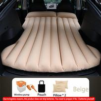 For Tesla Model Y PVC Inflatable Air Mattress Outdoor Camping Inflatable Special Suede Fabric Car Travel Bed smėlis