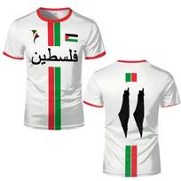 Palestine Flag Map 3D Printing T Shirt For Men Freedom Tees Summer O-Neck Short Sleeve Tops Casual Streetwear Loose T-shirt 5XL gray