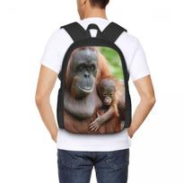OrangUtan 003 Student Backpack School Bag Hiking Travel Daypack for Boys Girls Fashion Bookbag Shoulder Bags One Size beige