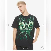 Hot topic Billie Eilish logo green lightning black T shirt size medium unisex Unisex T-Shirt S beige