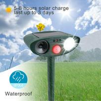 Solar Ultrasonic Animal Repeller for Garden: Cat, Dog, Bird & More gray