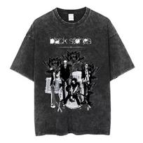 Nana Osaki Manga Print Tshirt Unisex Vintage Washed Cotton Short Sleeve Oversized Anime Punk Daily Casual Street Fashion Tees M black