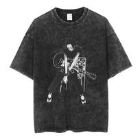 Nana Osaki Manga Print Tshirt Unisex Vintage Washed Cotton Short Sleeve Oversized Anime Punk Daily Casual Street Fashion Tees S black
