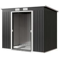 7 X 4ft Galvanised Steel Garden Shed With Foundation Kit Dark Grey