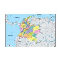 Colombia Political Map Wall Art Poster Educational Large Colombian Department Map Chart for Classroom Office Study Decor 225*150cm(Non-woven)