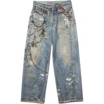 Acne Studios FW24 3D skaitmeninės spaudos laisvi džinsai B00374-863 44 gray