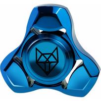 Metalinis Fidget Spinner suaugusiems, Nerūdijančio plieno sunkus sukamasis žaislas, Mažas mini lapės rankinis giroskopas, Guolis Premium ilgas didelio sukimosi Fidget blokas, Sidabrinis 4*4*1cm mėlyna