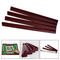 4 Pieces Wooden Mahjong Game Racks Modern Portable Trays Tool for Games Entertainment Family 450x30x5mm black