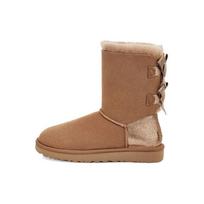 UGG Bailey Suede Warm Non-Slip Comfort Mid-Calf Snow Boots With Bow Women boots Brown 1120884-CHE 40 brown
