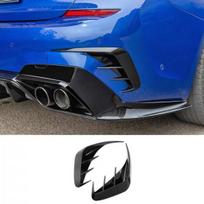 2pcs Bright Black Car Rear Bumper Spoiler Vent Cover For BMW 3 G20 G28 19 20 21 black
